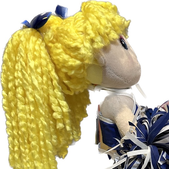 VTG FRIENDS 2b BLONDE SOFT DOLL POM POMS MEGAPHONE BUILD A BEAR BLUE - Picture 7 of 7